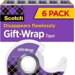 Scotch Gift Wrap Tape, 6 Rolls, The Go-To Tape for the Holidays, 3/4 x 650 Inches, Dispensered (615-GW)